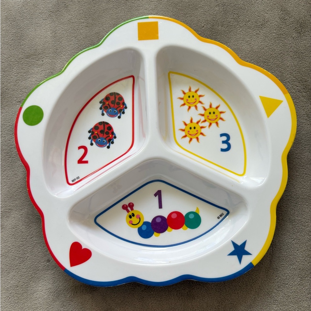 Playtex Baby Einstein White and Red Divided Plate with Playful Design